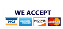 Accepted payment methods: Visa, Mastercard, American Express, Discover